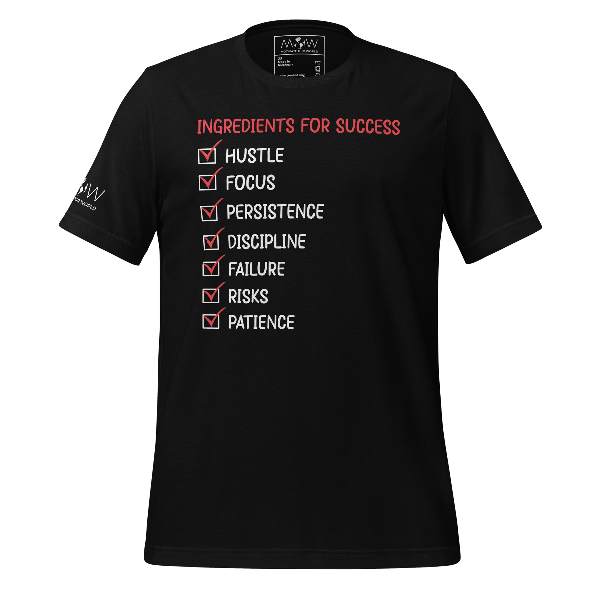 Ingredients for Success Men's Motivational Black T-Shirt