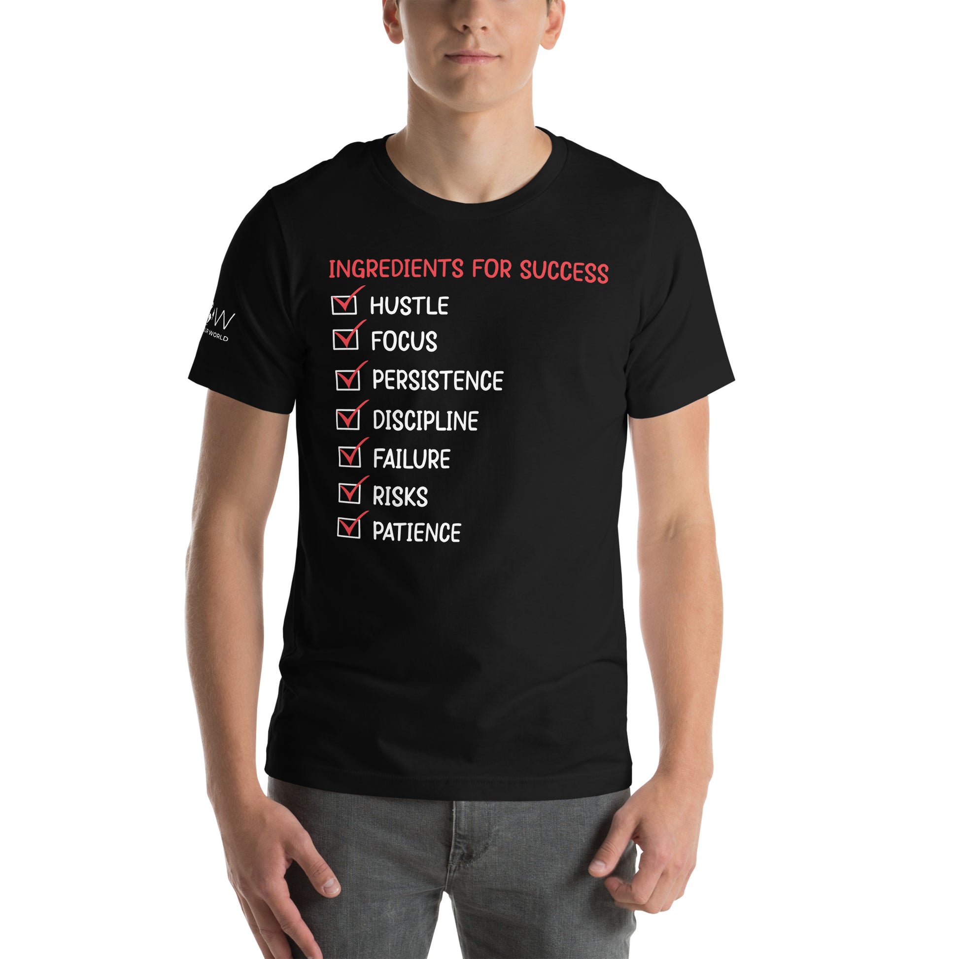 Ingredients for Success Men's Motivational Black T-Shirt