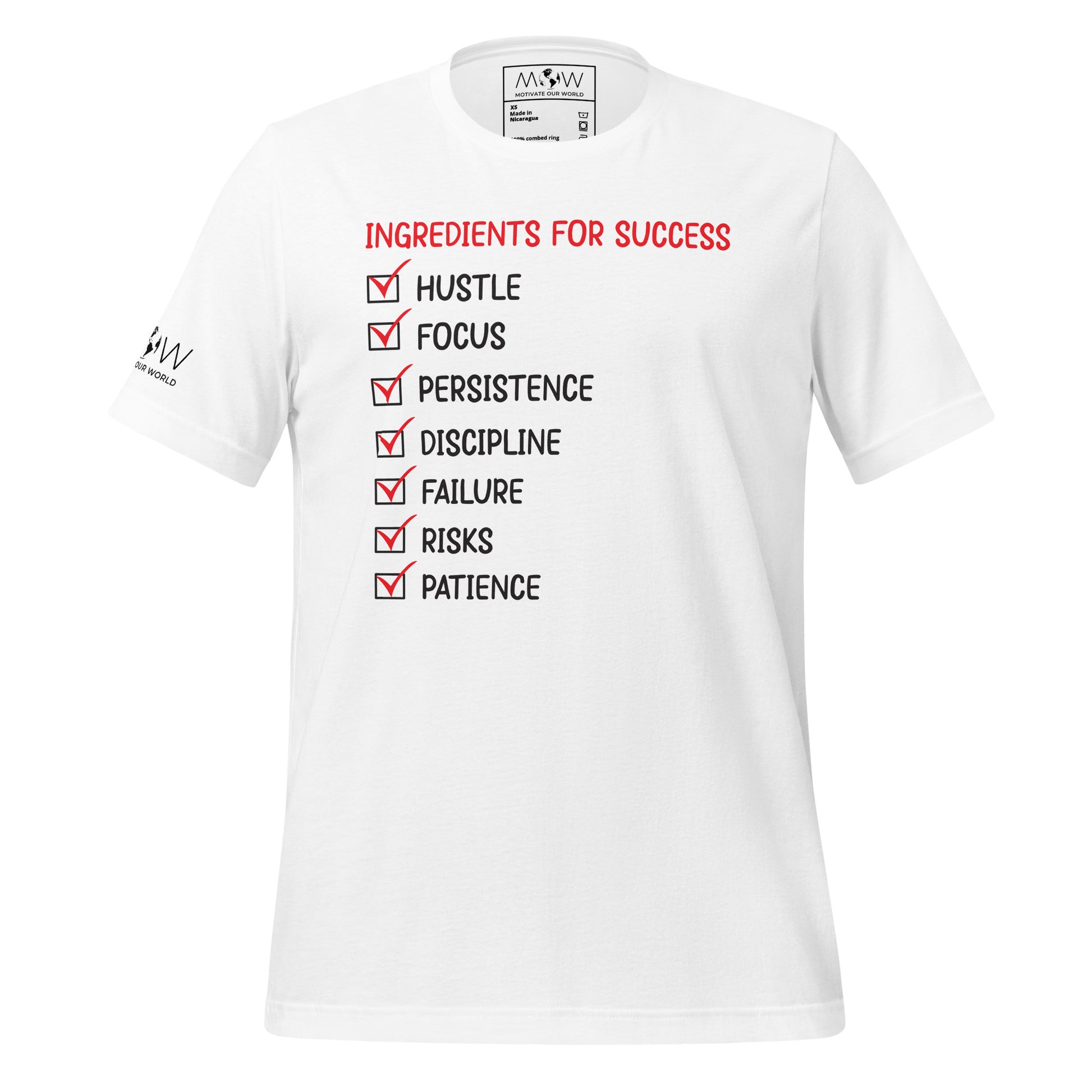 Ingredients for Success Men's Motivational White T-Shirt