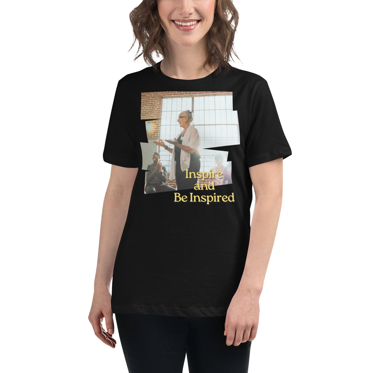 Inspire Black Motivational Women’s T-Shirt Lifestyle
