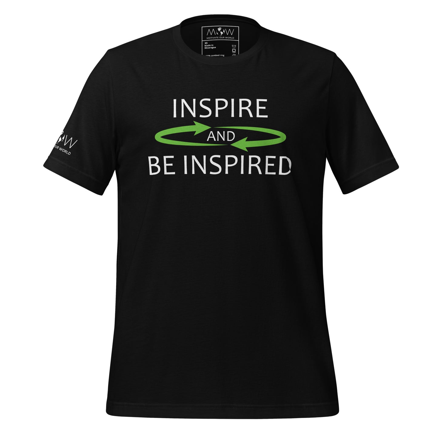 Inspire and Be Inspired Black Motivational Men's T-Shirt