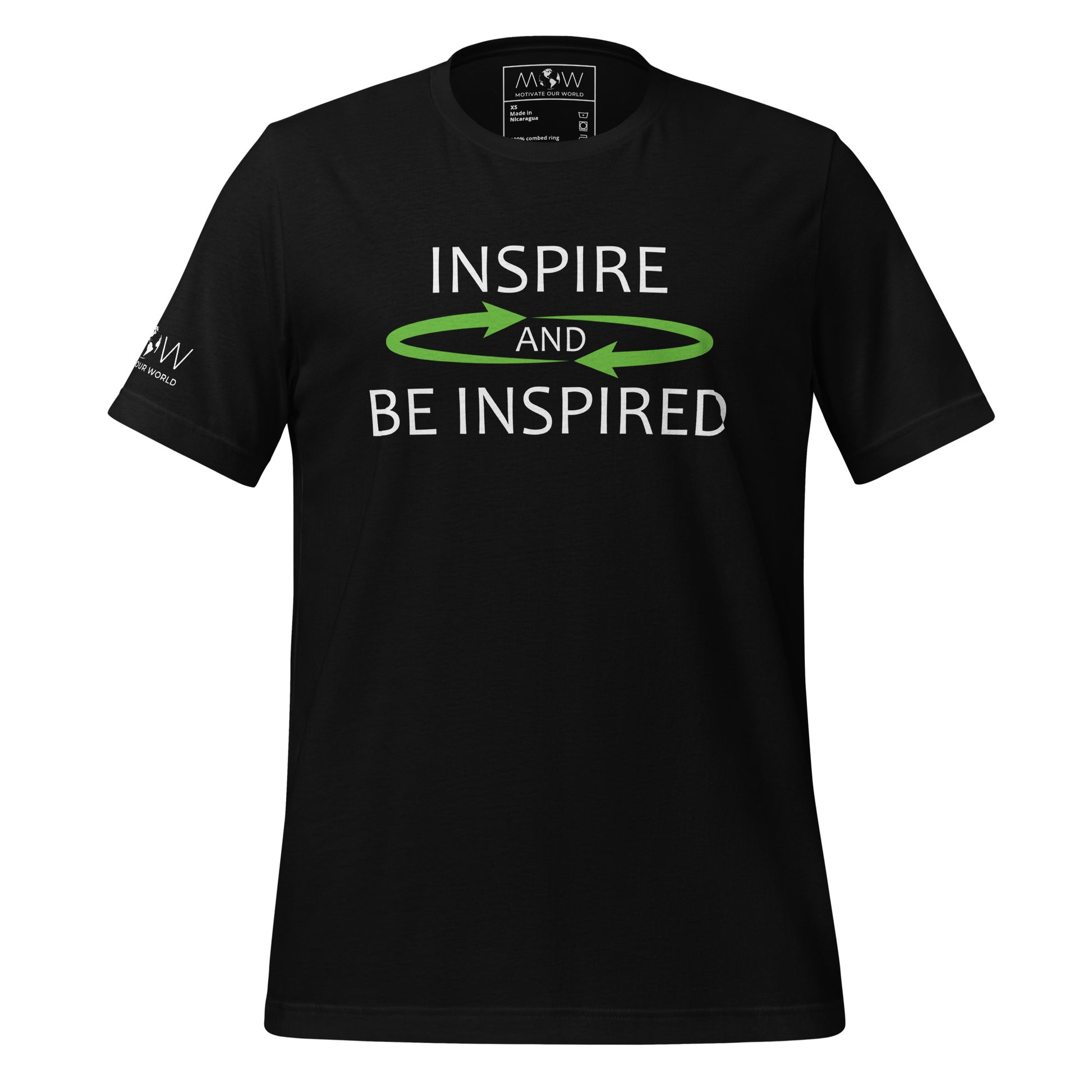 Inspire and Be Inspired Black Motivational Men's T-Shirt