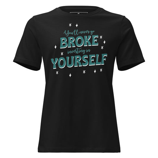 Invest In Yourself Bold Black Motivational Women’s T-Shirt
