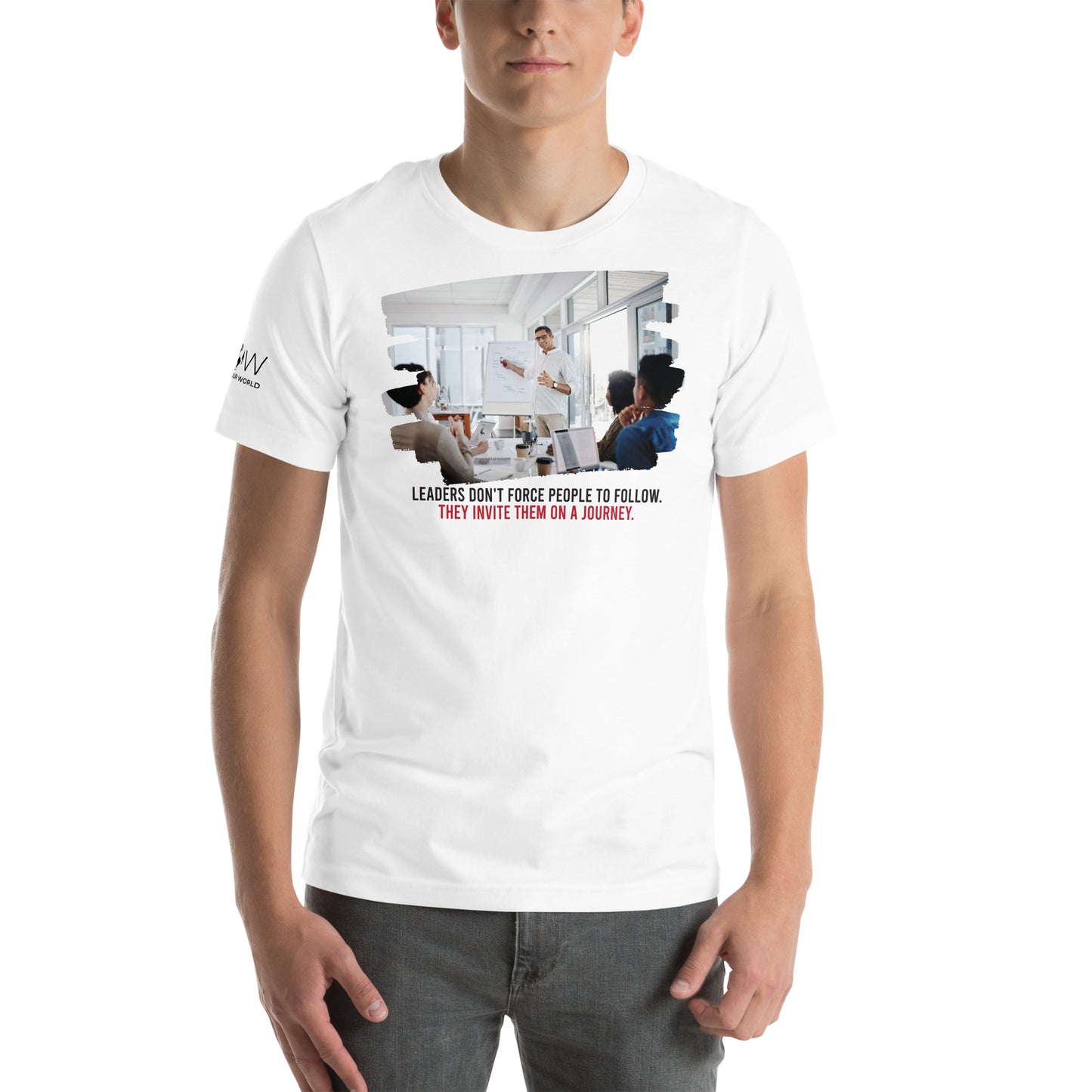 Invite Them on a Journey – Leadership Team Edition White Motivational Men's T-Shirt Lifestyle