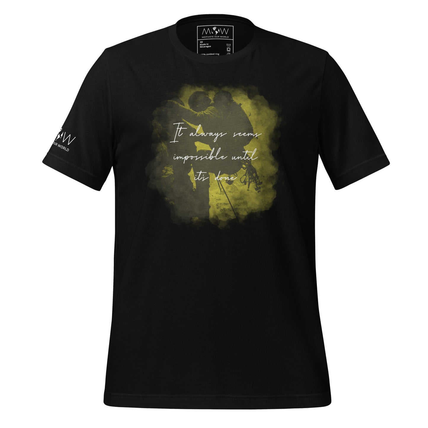 It Always Seems Impossible Until It's Done Men's Motivational Black T-Shirt