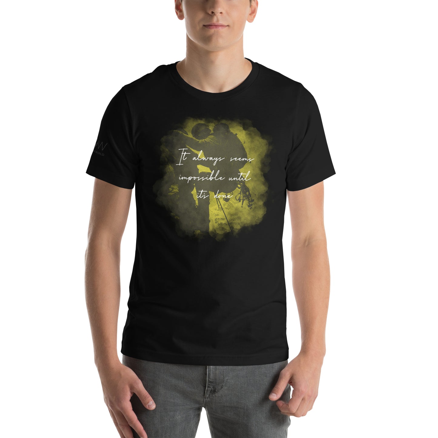 It Always Seems Impossible Until It's Done Men's Motivational Black T-Shirt
