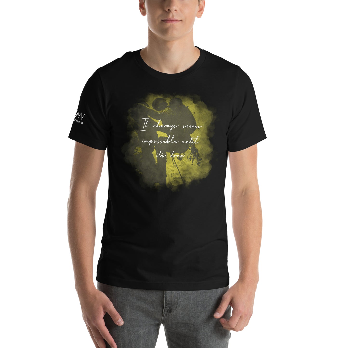 It Always Seems Impossible Until It's Done Men's Motivational Black T-Shirt