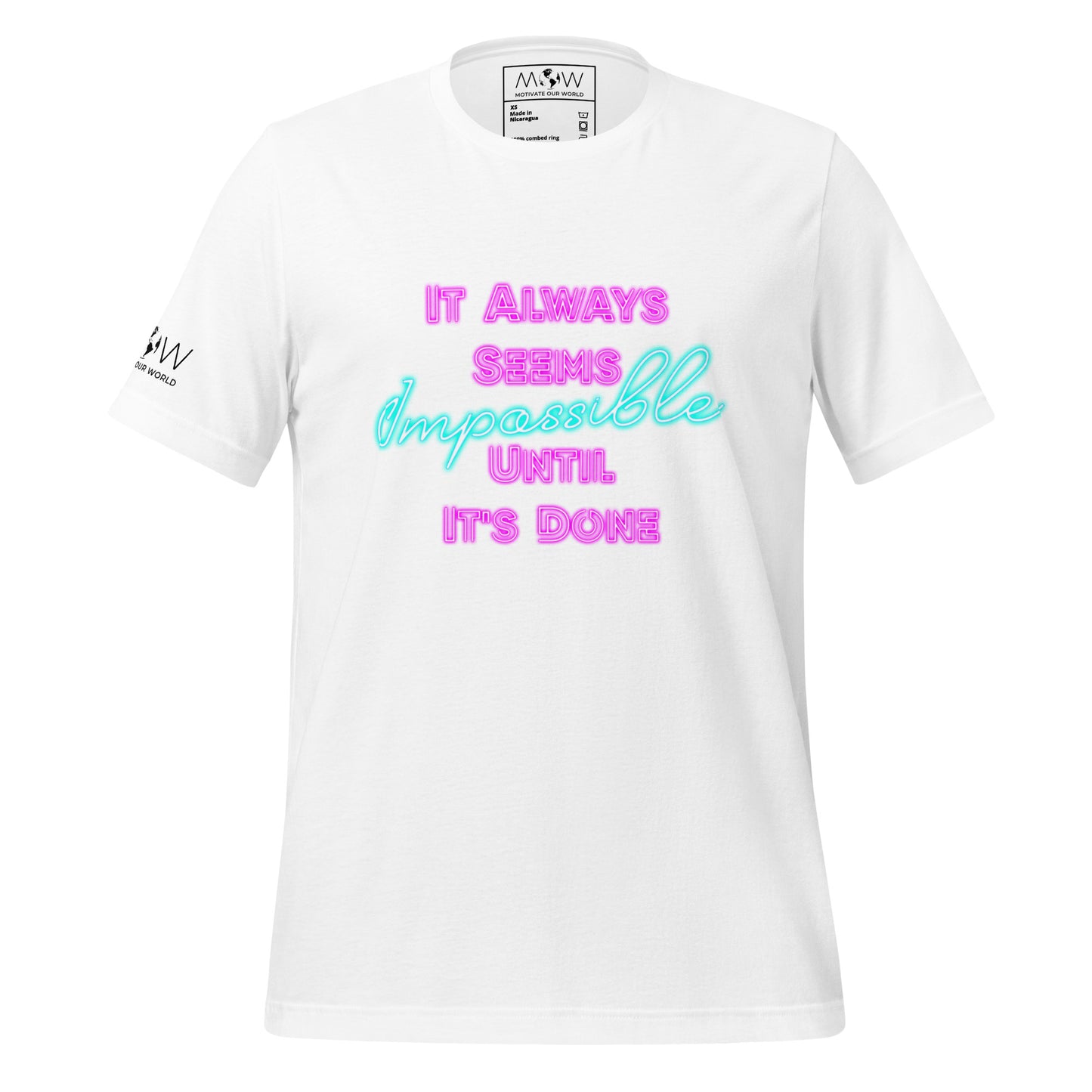 It Always Seems Impossible Until It's Done Men's Motivational White T-Shirt