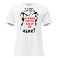 "It Is Not the Size of a Man, But the Size of His Heart" Boxing White Motivational Women’s T-Shirt