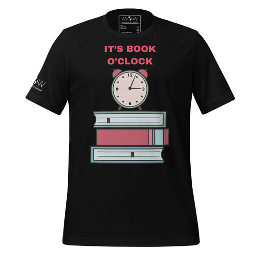 It's Book O'Clock – Alarm Clock Edition Black Motivational Men's T-Shirt