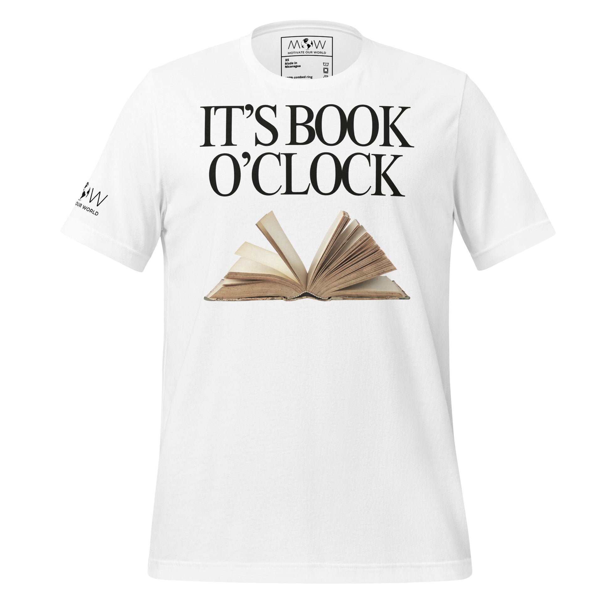 It's Book O'Clock – Open Pages Edition White Motivational Men's T-Shirt