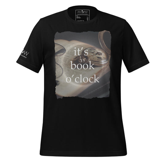 It's Book O'Clock – Vintage Timepiece Edition Black Motivational Men's T-Shirt