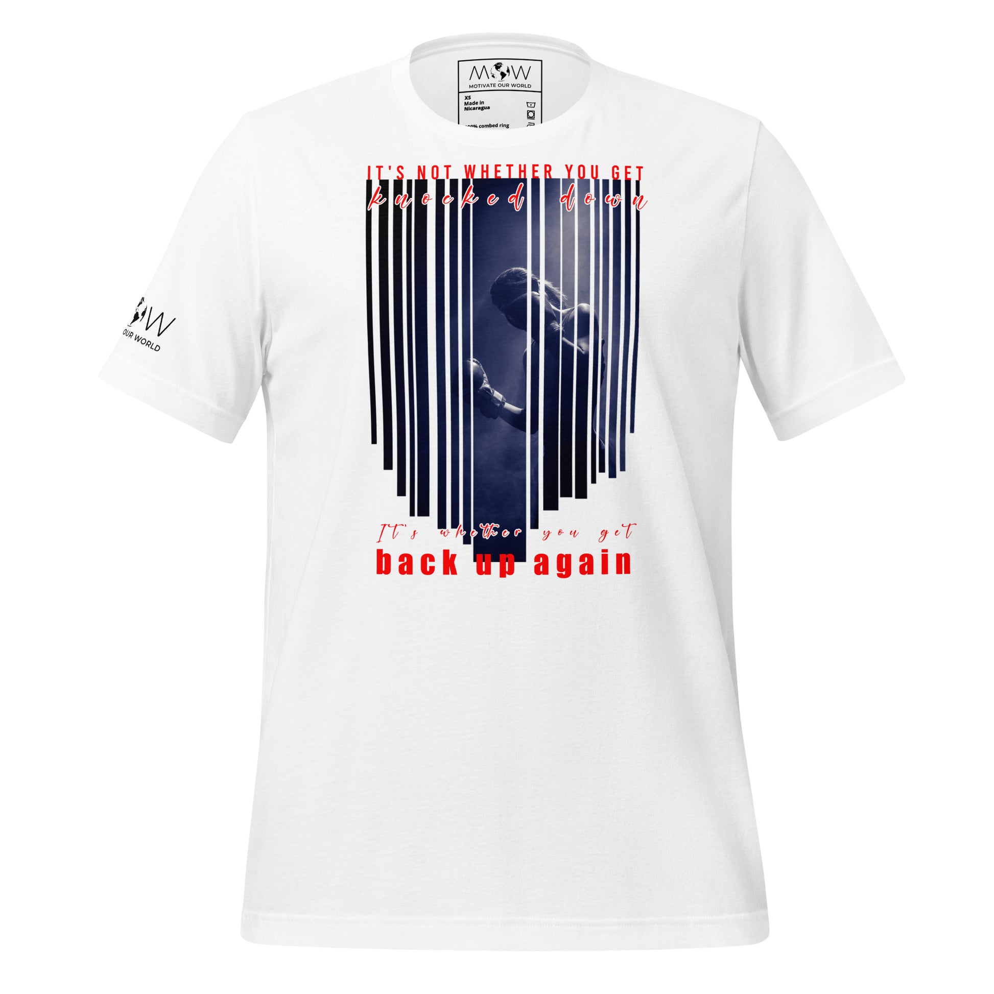 It's Not Whether You Get Knocked Down Boxing Men's Motivational White T-Shirt