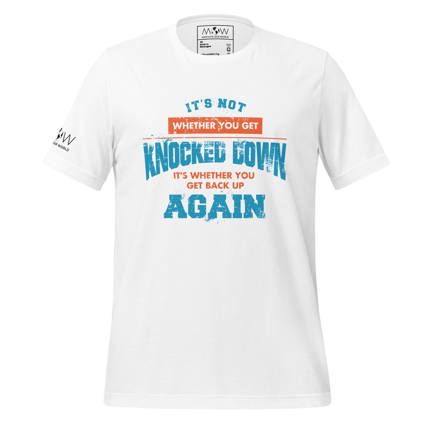 It's Not Whether You Get Knocked Down Men's Motivational White T-Shirt