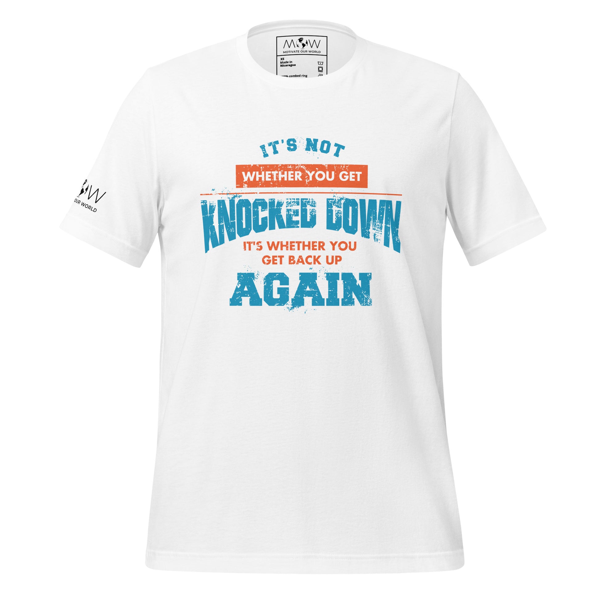 It's Not Whether You Get Knocked Down Men's Motivational White T-Shirt