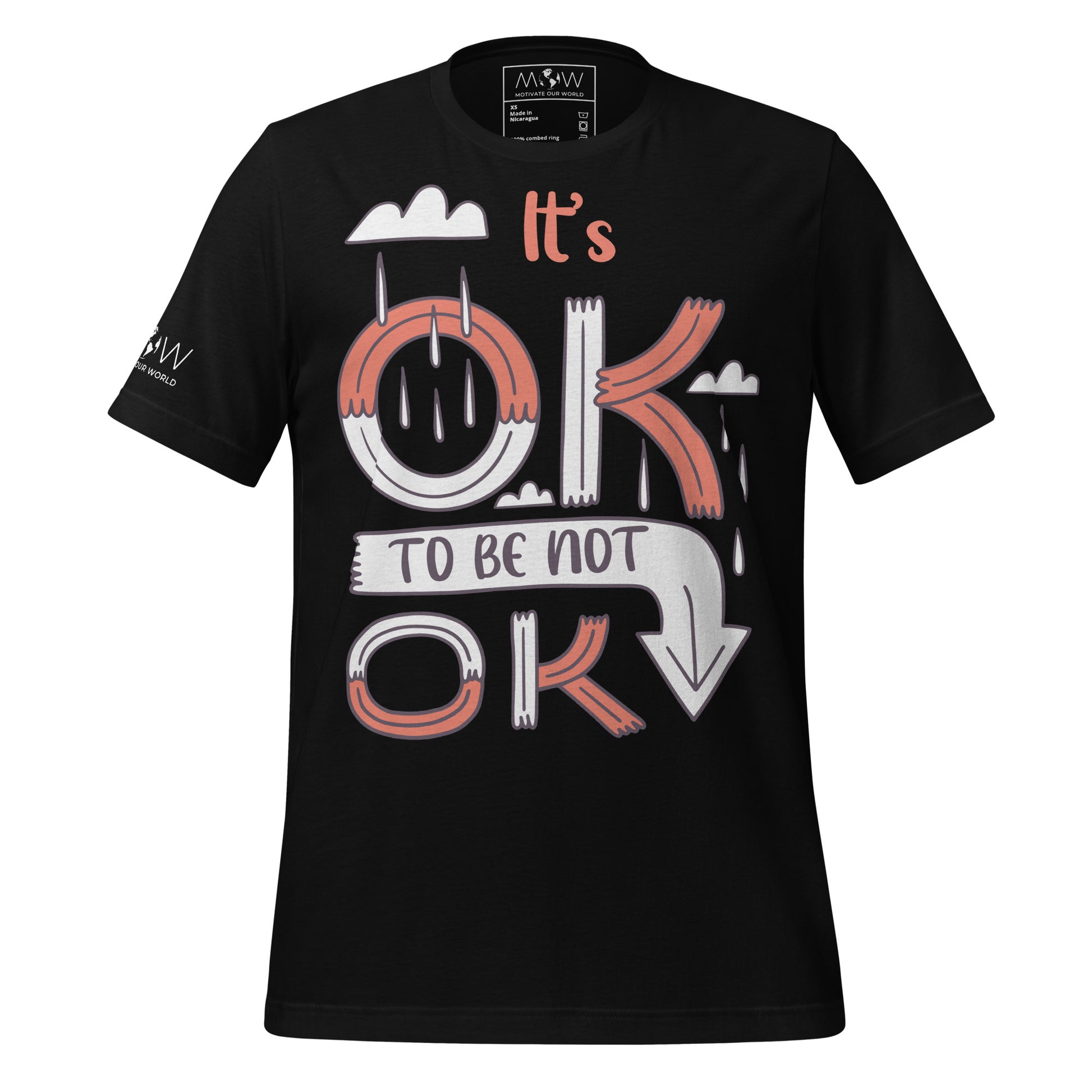 It's OK to Be Not OK Black Motivational Men's T-Shirt