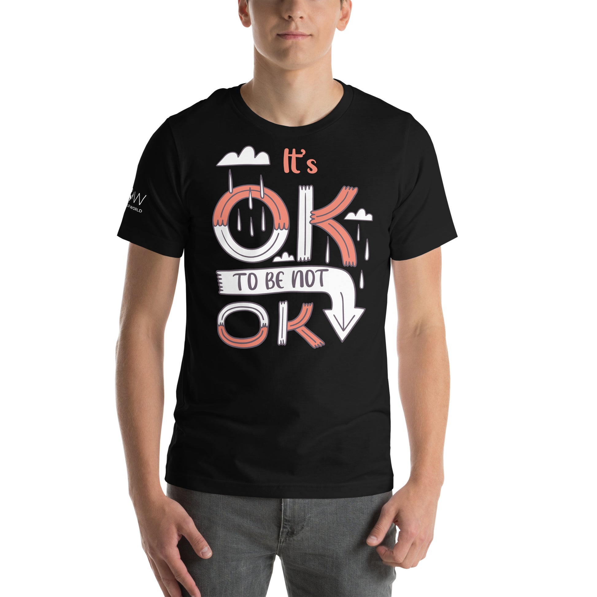 It's OK to Be Not OK Black Motivational Men's T-Shirt