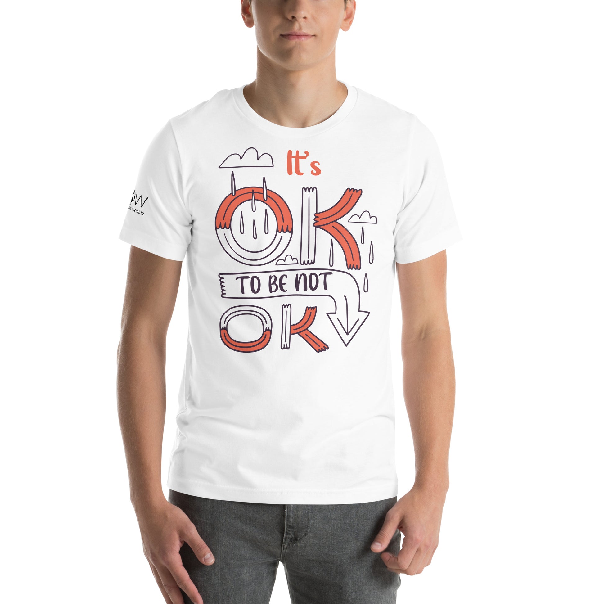 It's OK to Be Not OK White Motivational Men's T-Shirt Lifestyle