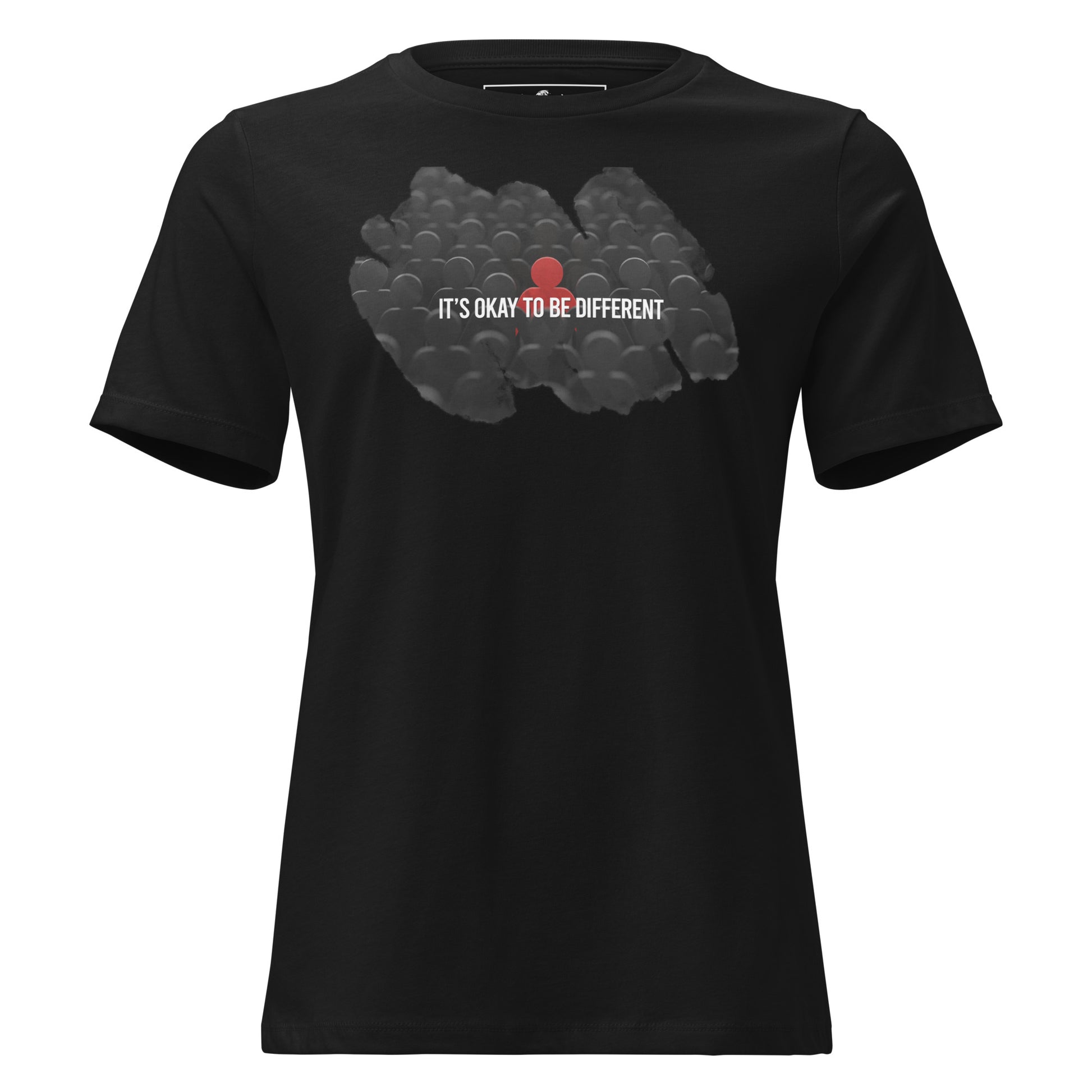 It’s Okay to Be Different - Crowd Edition Black Motivational Women’s T-Shirt