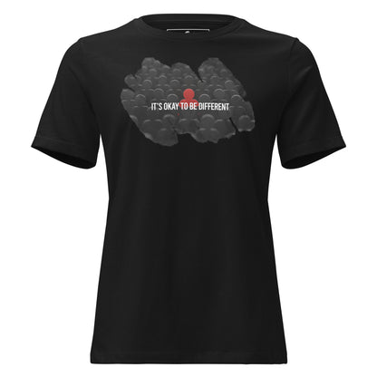 It’s Okay to Be Different - Crowd Edition Black Motivational Women’s T-Shirt