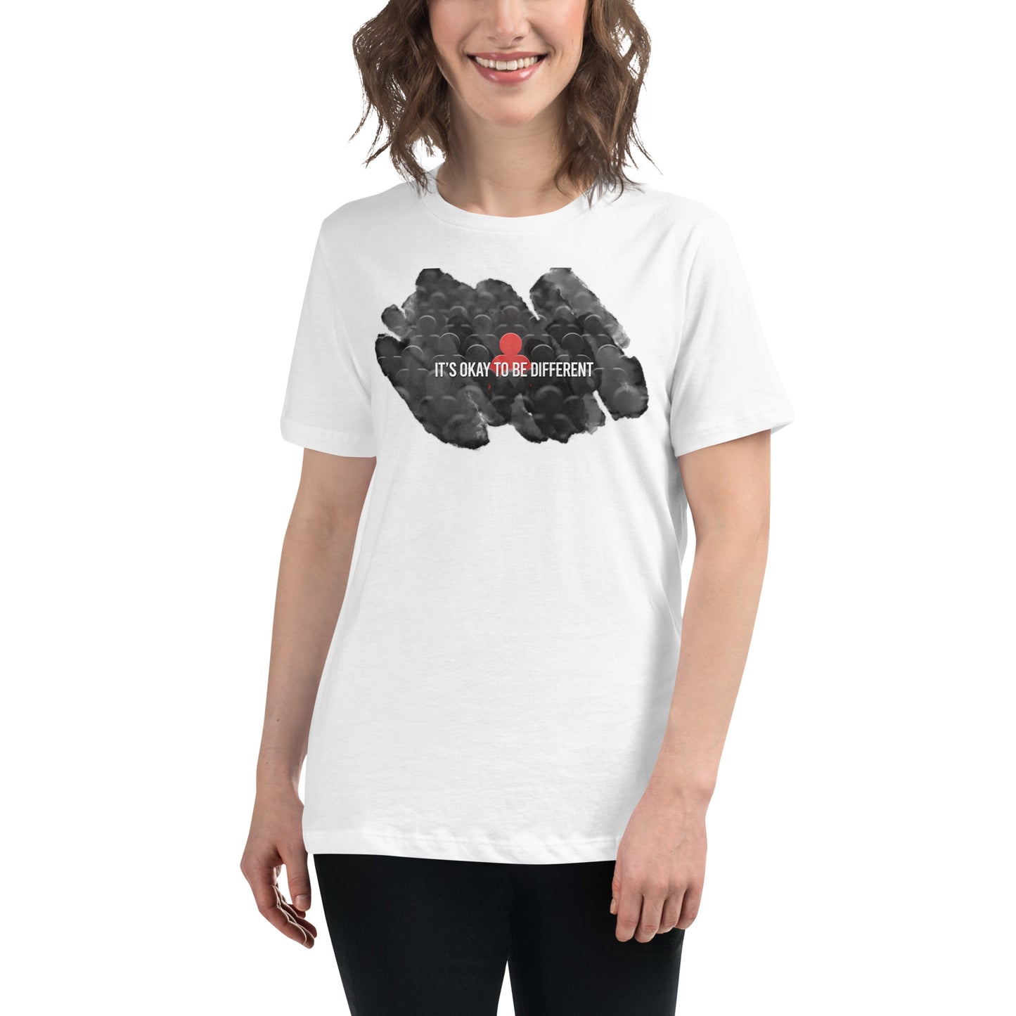 It’s Okay to Be Different - Crowd Edition White Motivational Women’s T-Shirt Lifestyle