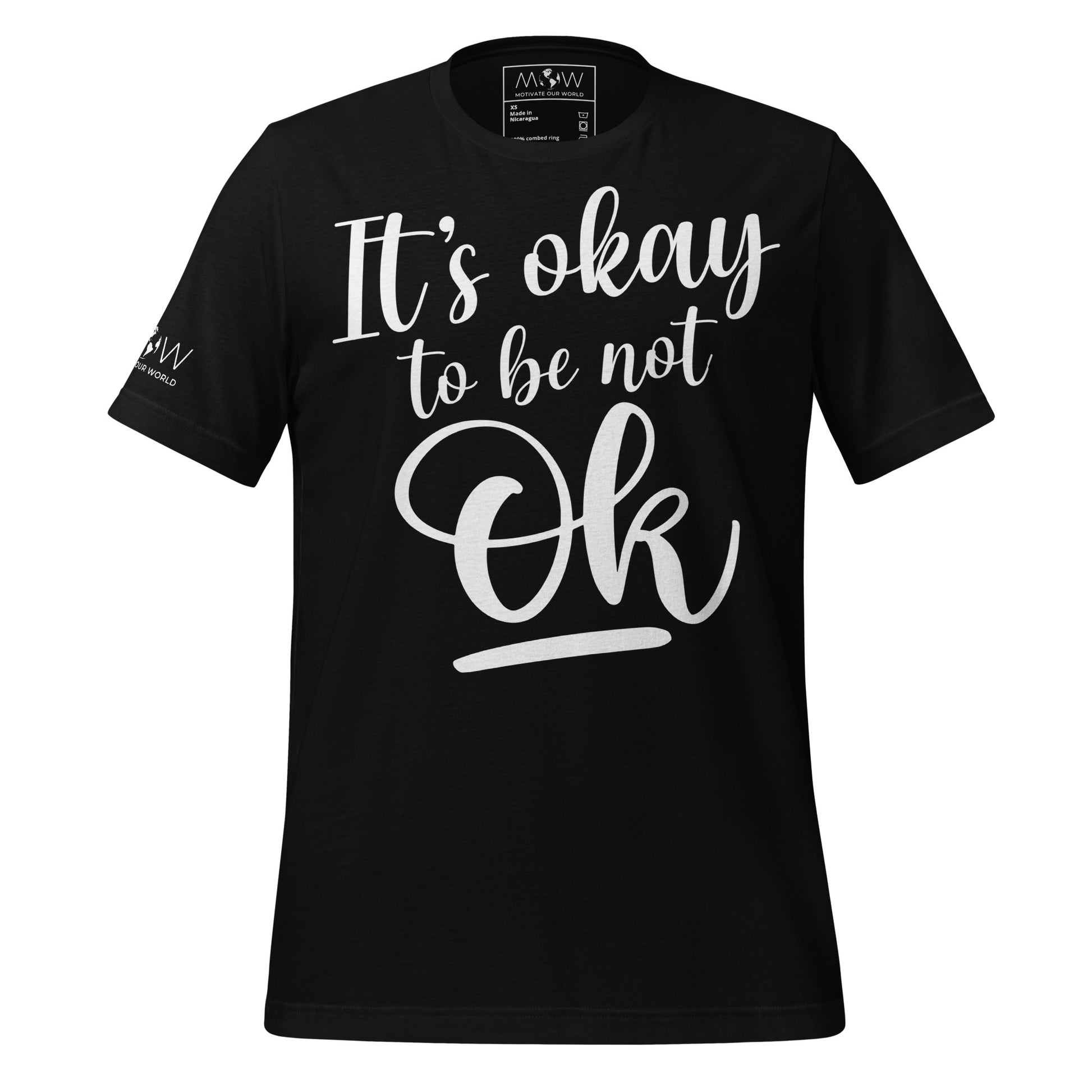 It's Okay to Be Not OK - Script Edition Black Motivational Men's T-Shirt