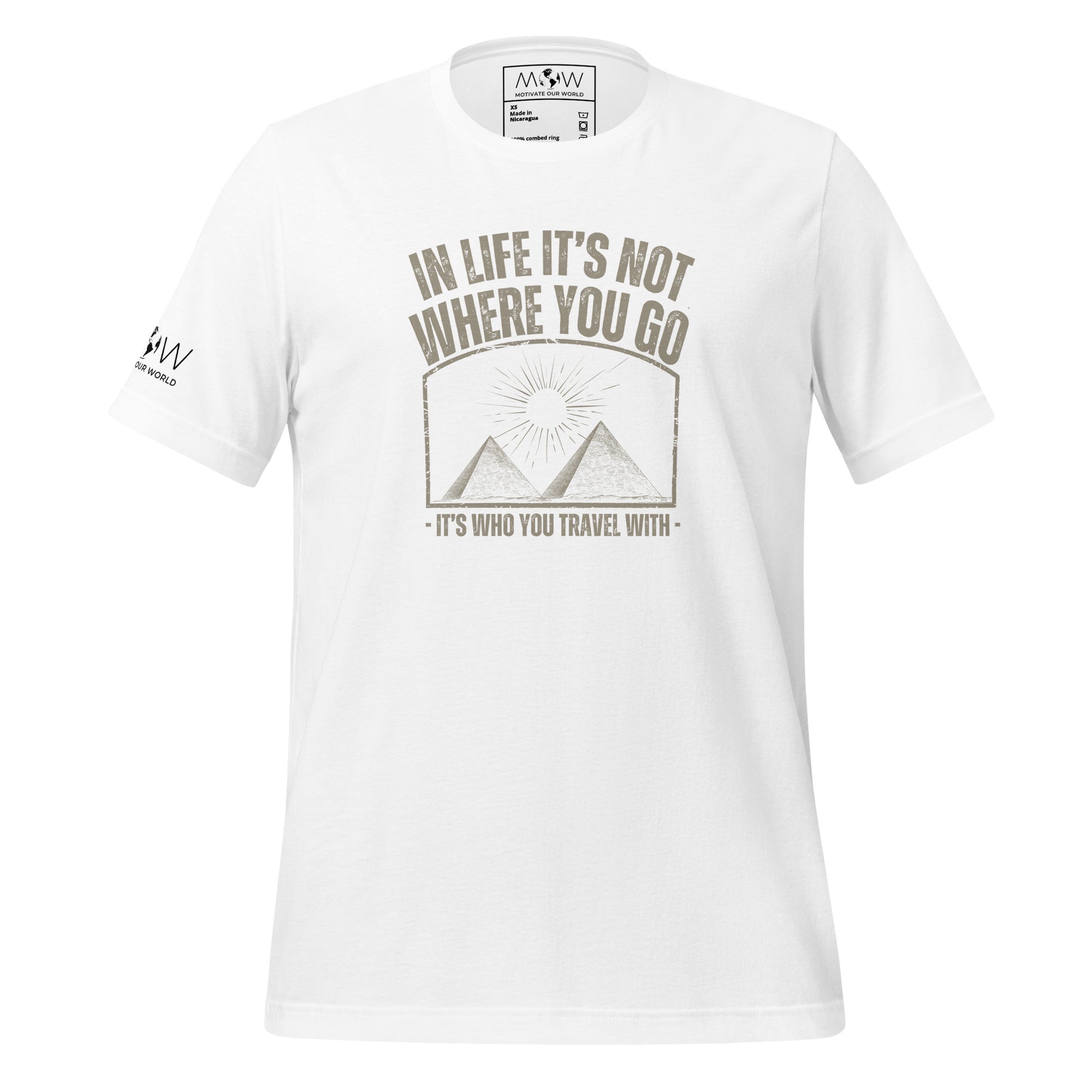 It’s Who You Travel With Men's Motivational White T-Shirt