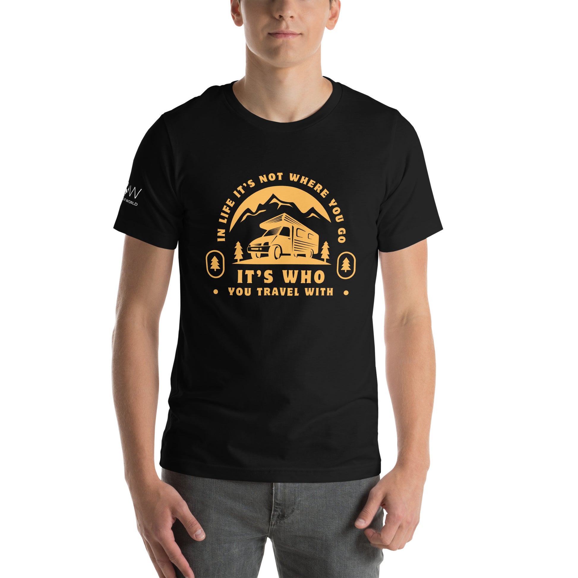 It's Who You Travel With Men's Motivational Black T-Shirt