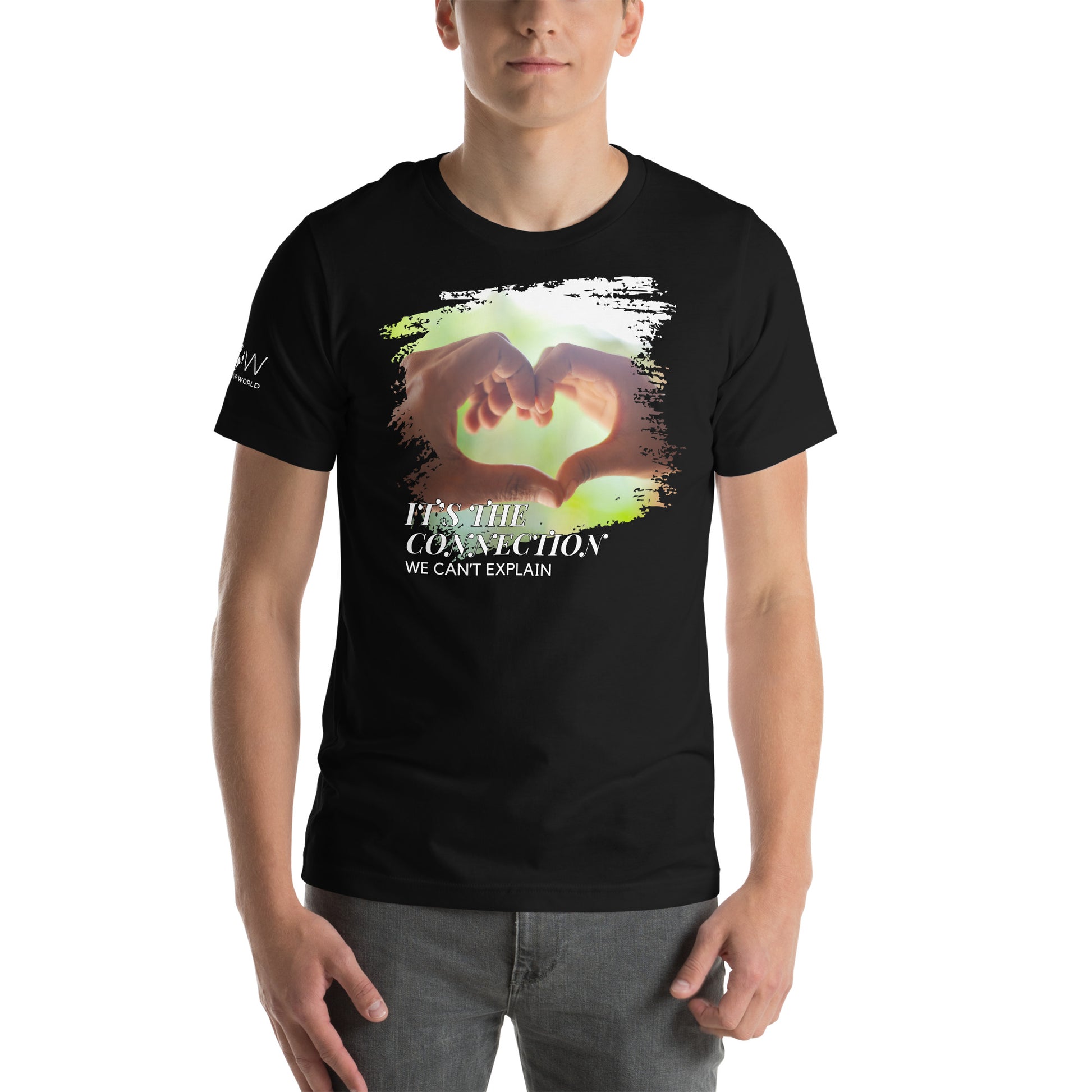 It’s the Connection We Can’t Explain – Heart Hands Edition Black Motivational Men's T-Shirt