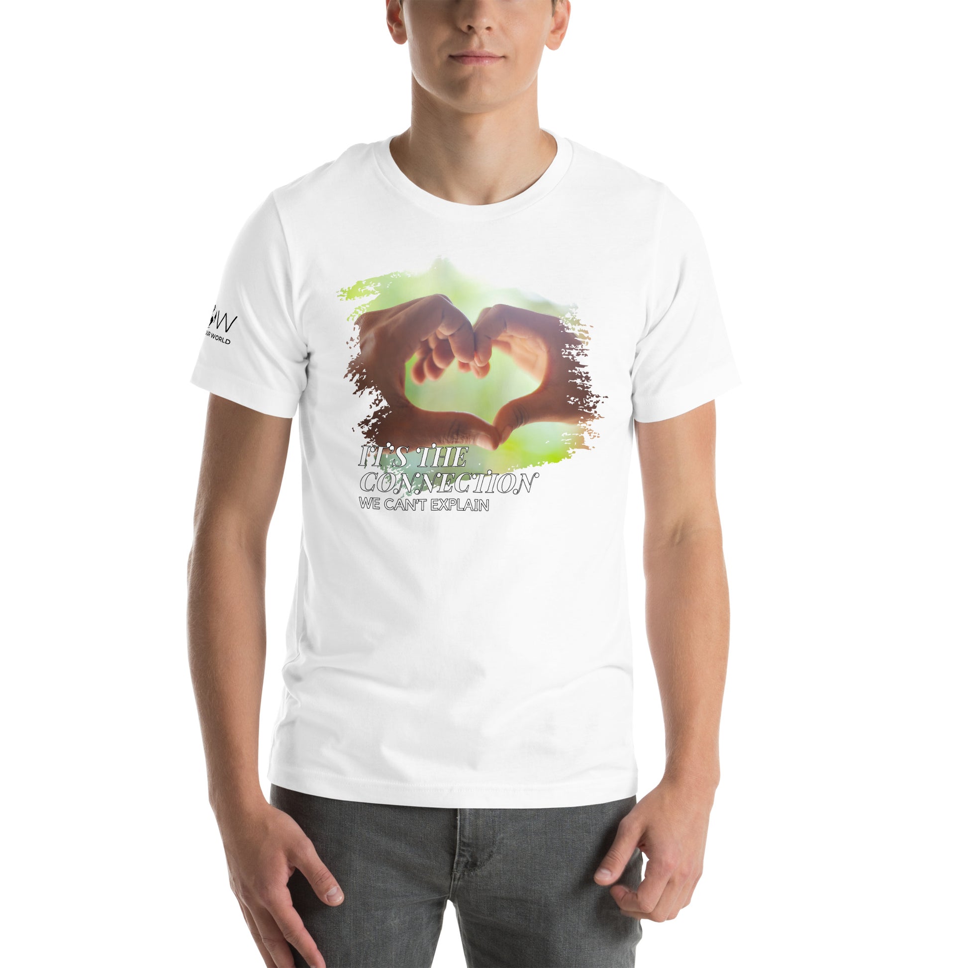 It’s the Connection We Can’t Explain – Heart Hands Edition White Motivational Men's T-Shirt