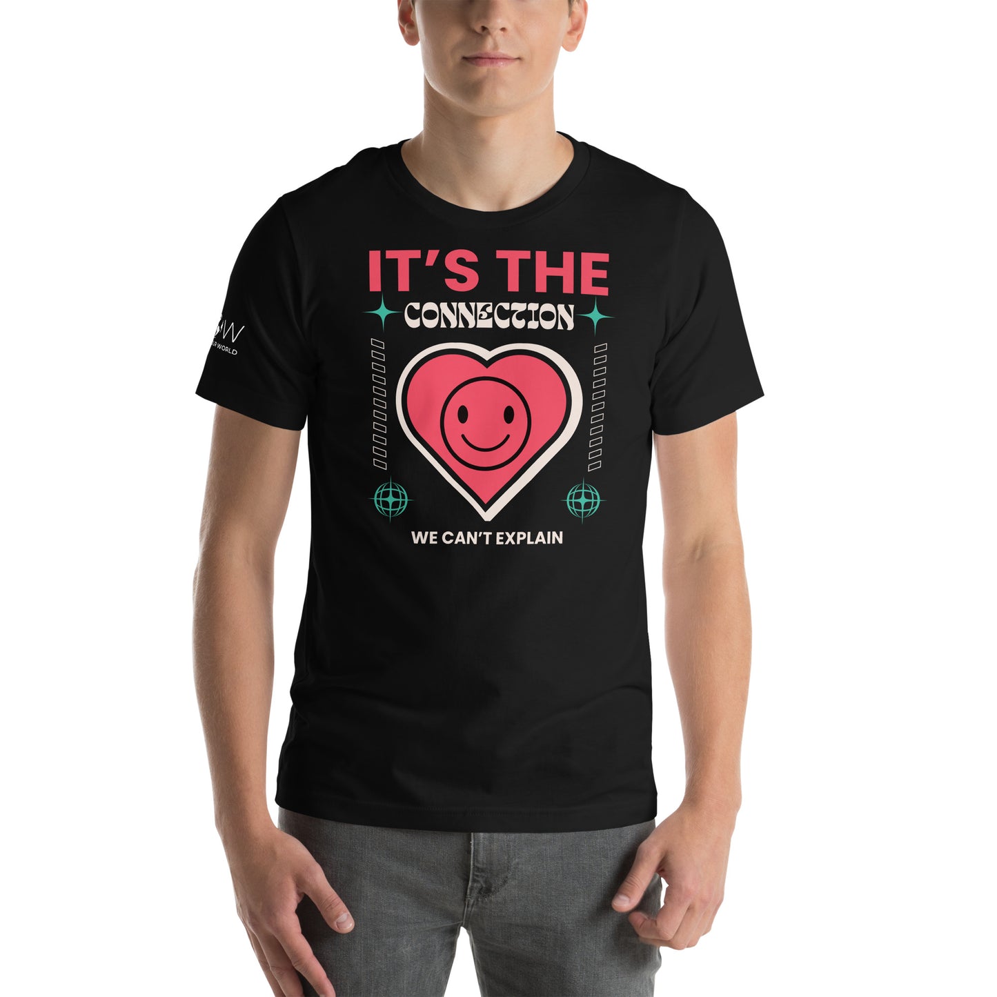 It’s the Connection We Can’t Explain – Retro Heart Edition Black Motivational Men's T-Shirt