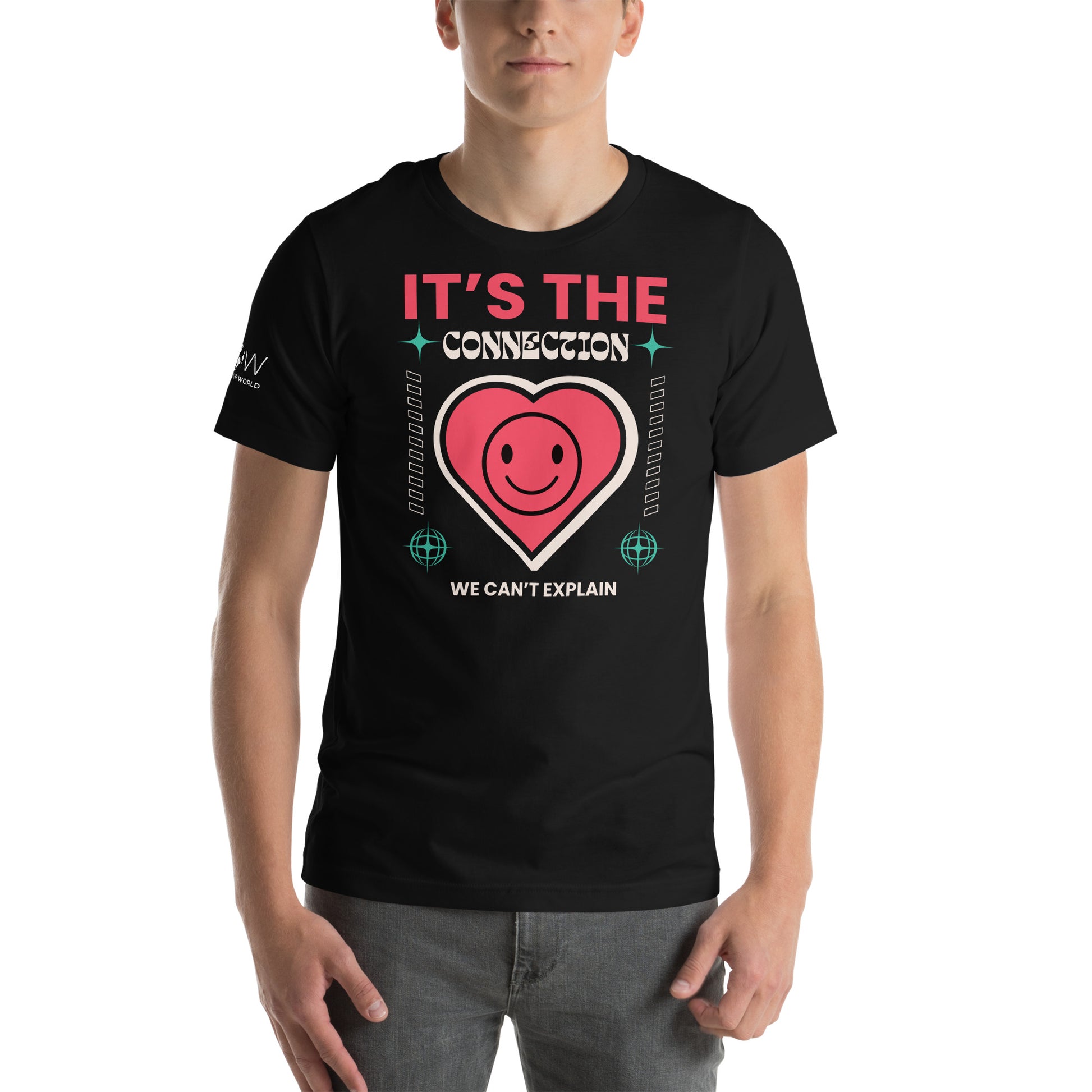 It’s the Connection We Can’t Explain – Retro Heart Edition Black Motivational Men's T-Shirt