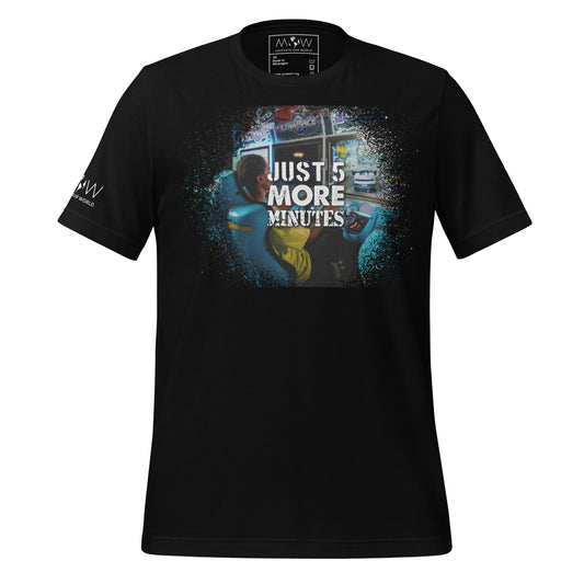 Just 5 More Minutes – Arcade Racer Edition Black Motivational Men's T-Shirt