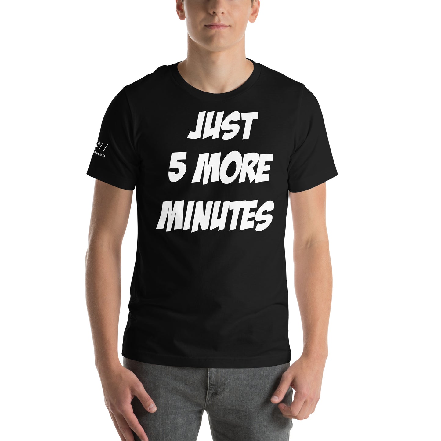 Just 5 More Minutes – Bold Impact Edition Black Motivational Men's T-Shirt