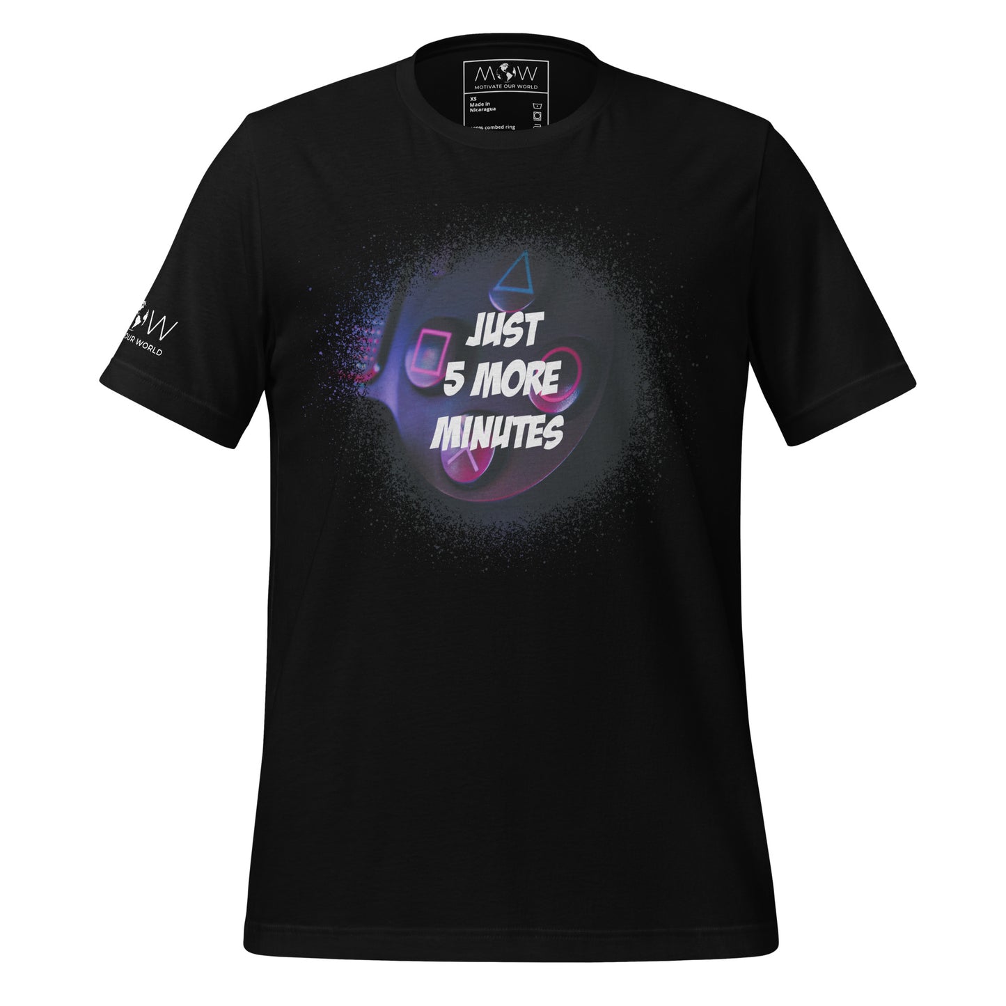 Just 5 More Minutes – Midnight Gamer Edition Black Motivational Men's T-Shirt