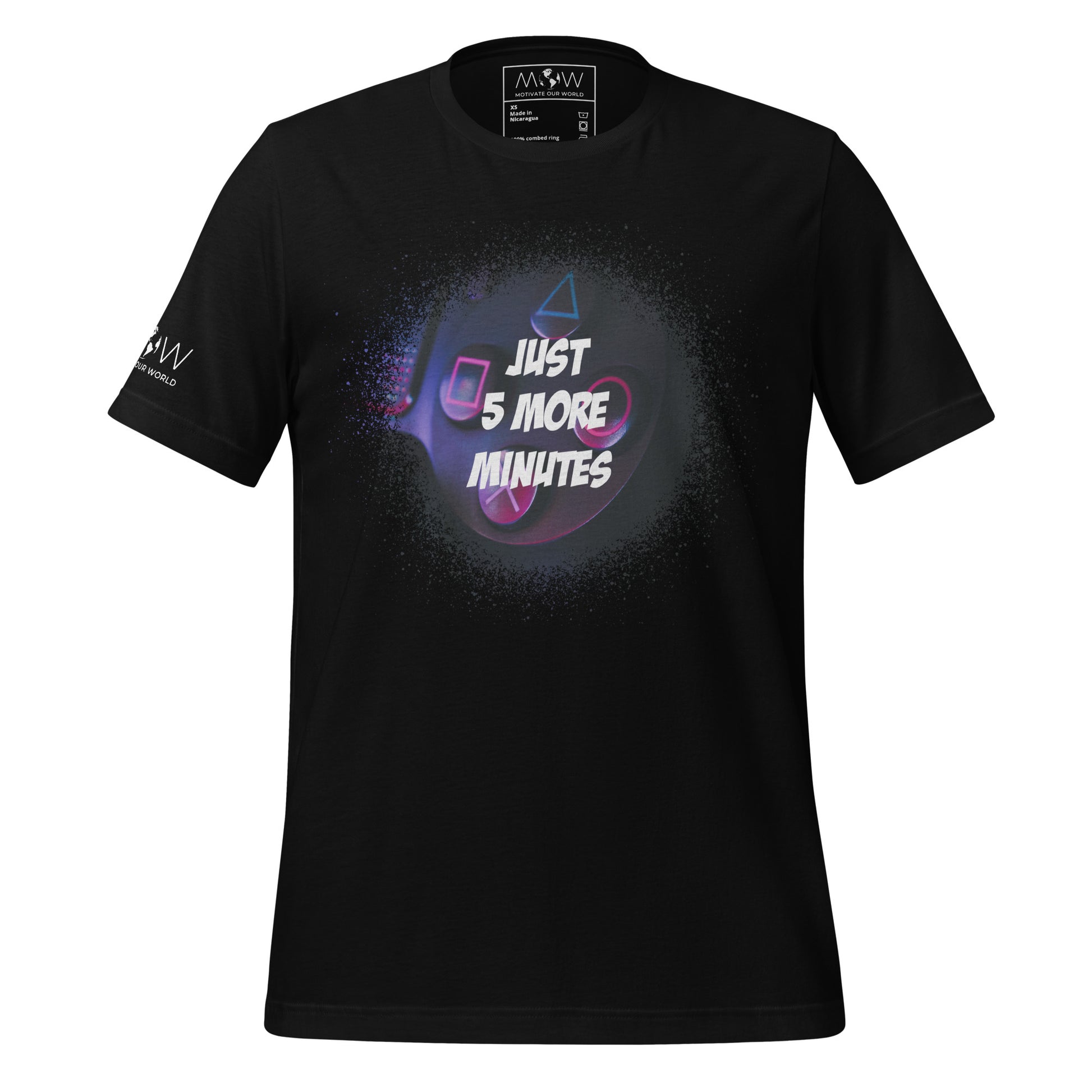 Just 5 More Minutes – Midnight Gamer Edition Black Motivational Men's T-Shirt