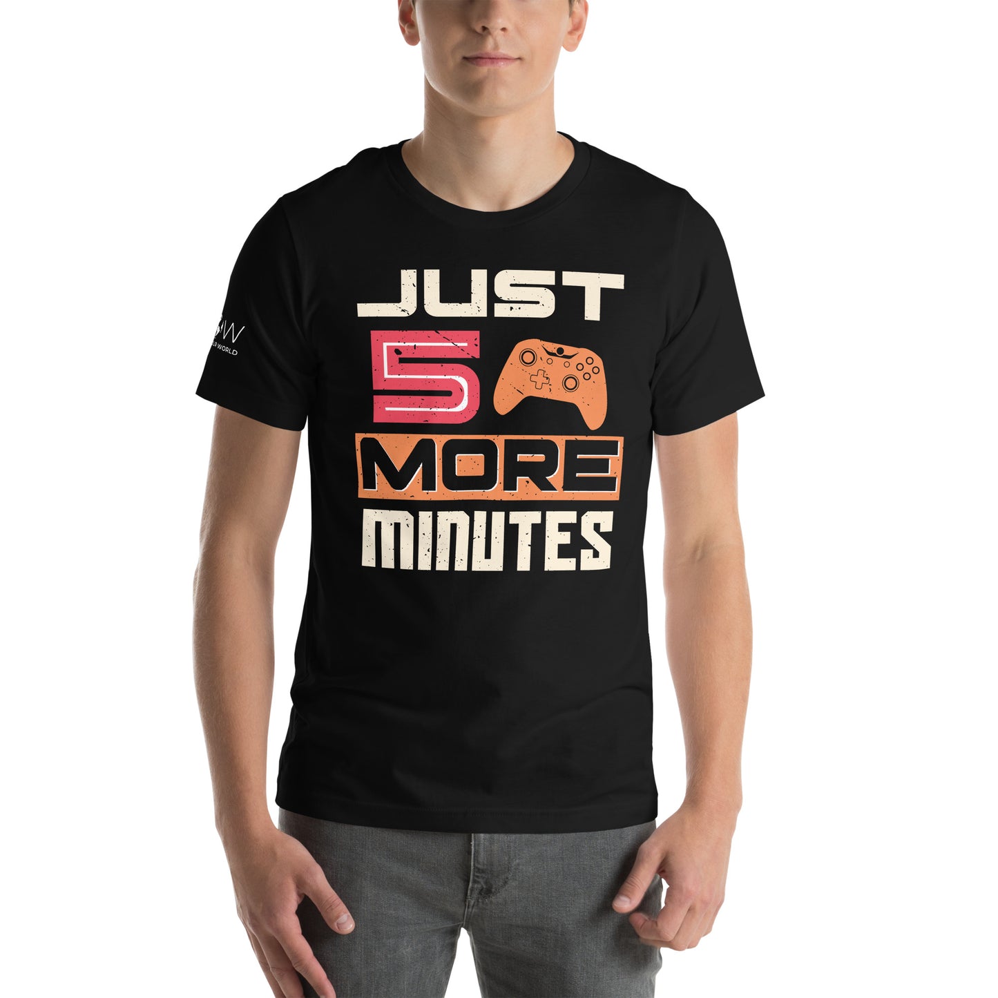 Just 5 More Minutes – Modern Gamer Edition Black Motivational Men's T-Shirt