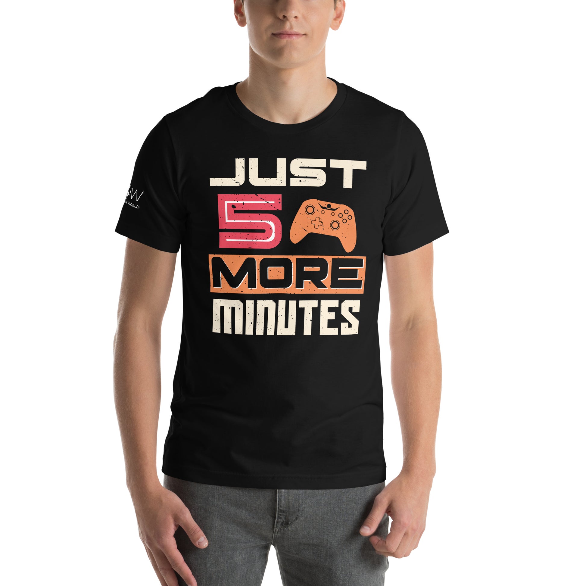 Just 5 More Minutes – Modern Gamer Edition Black Motivational Men's T-Shirt
