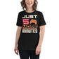 Just 5 More Minutes – Modern Gamer Edition Black Motivational Women’s T-Shirt Lifestyle