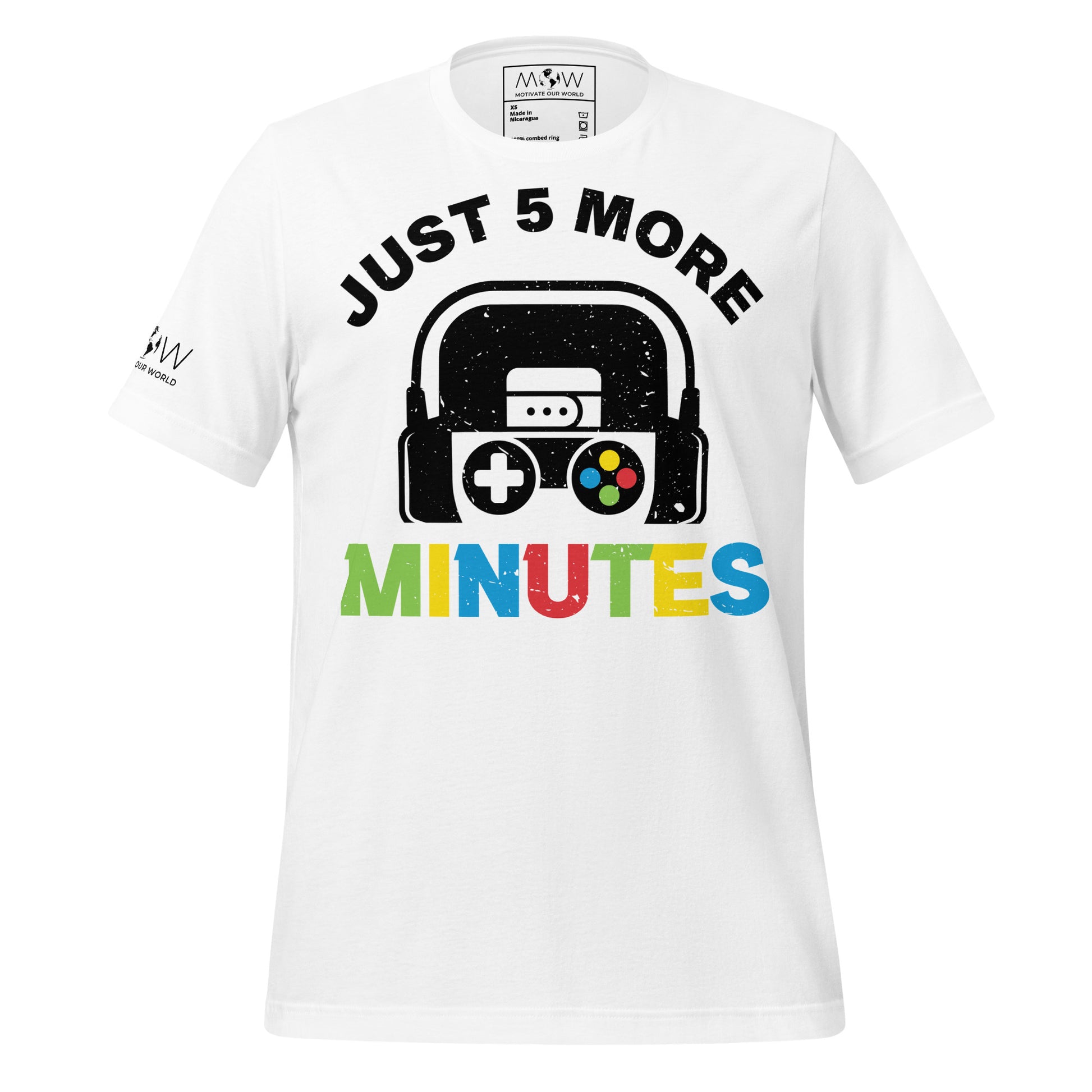 “Just 5 More Minutes”  White Motivational Men's T-Shirt