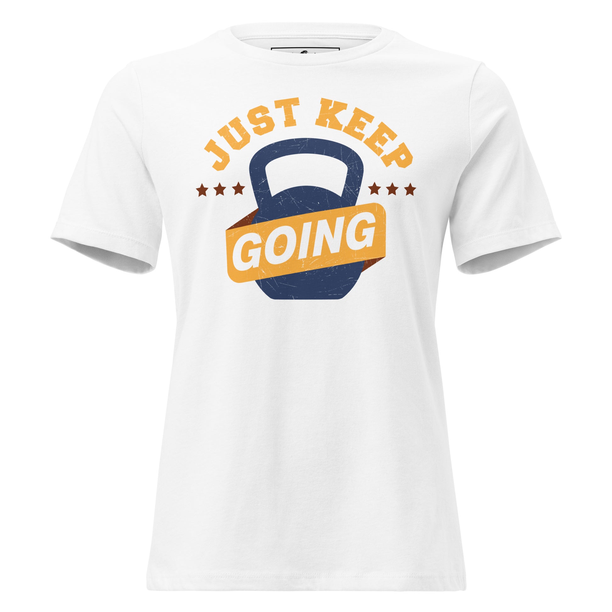 Just Keep Going (Kettlebell) White Motivational Women’s T-Shirt