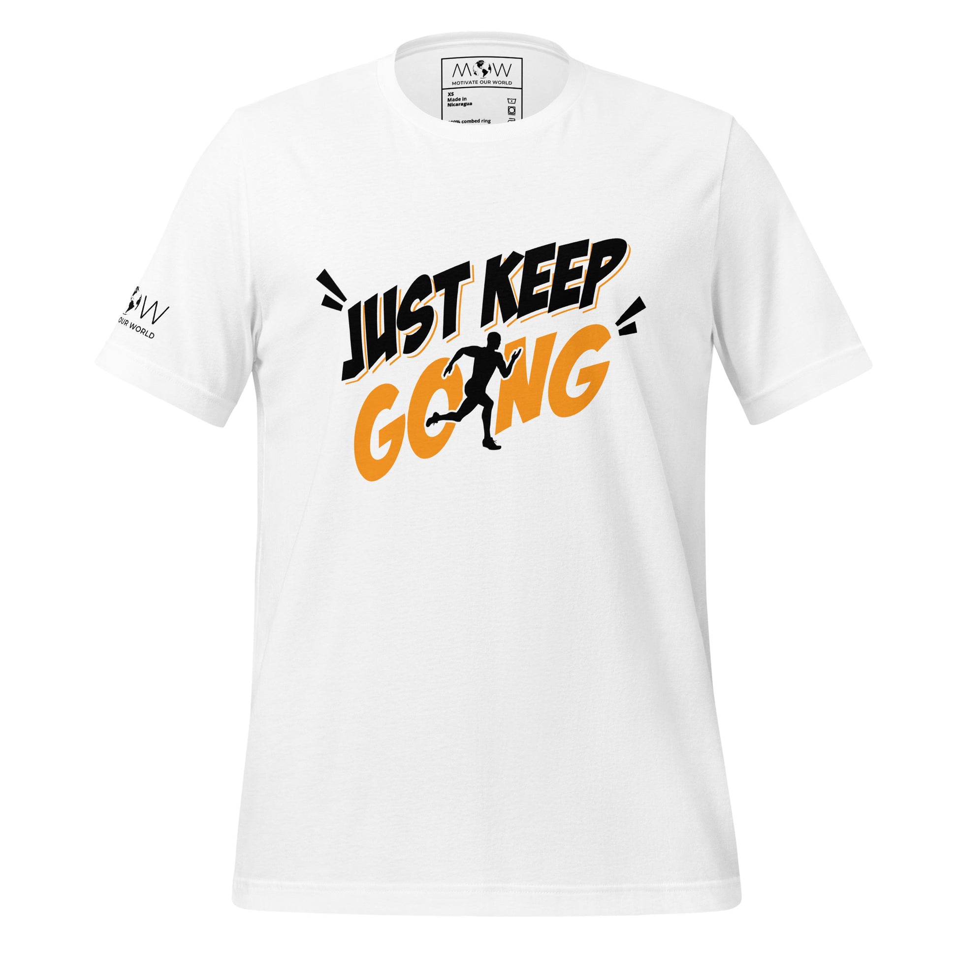 Just Keep Going Men’s Motivational White T-Shirt