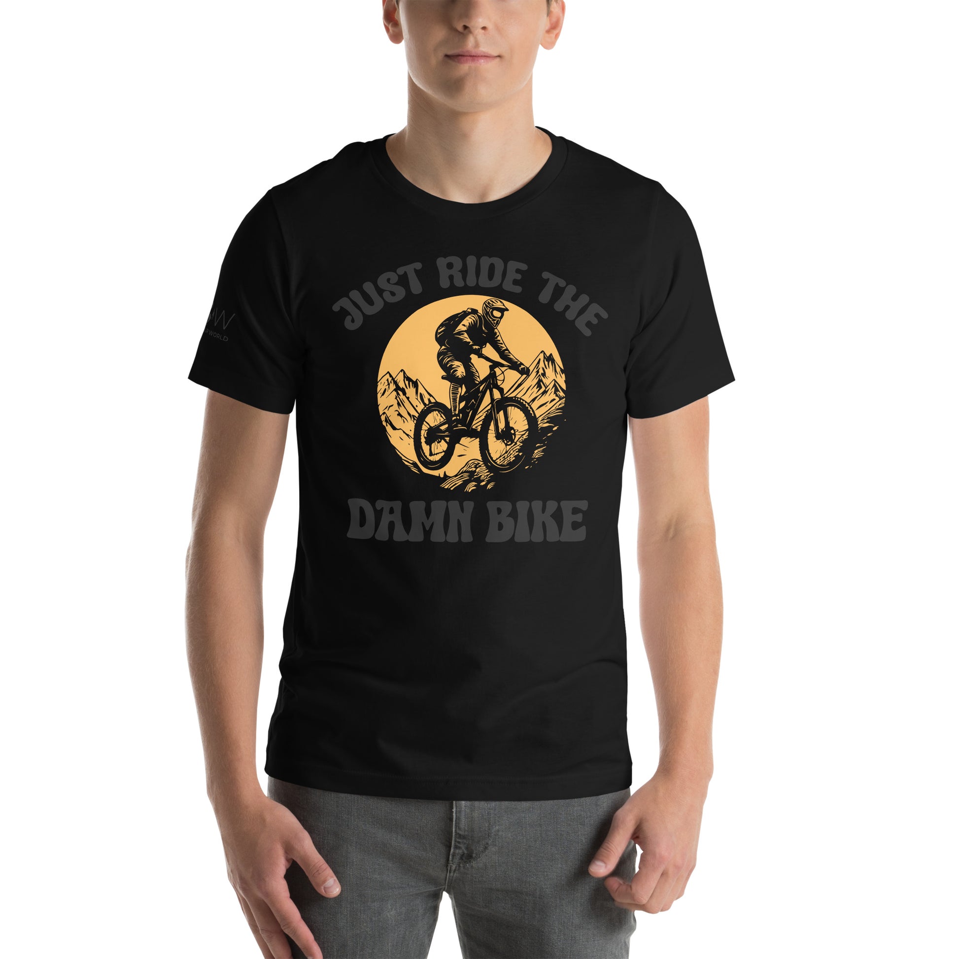 Just Ride the Damn Bike Men's Motivational Black T-Shirt