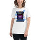 Keep Calm and Game On - Retro Arcade Inspired White Motivational Women’s T-Shirt Lifestyle