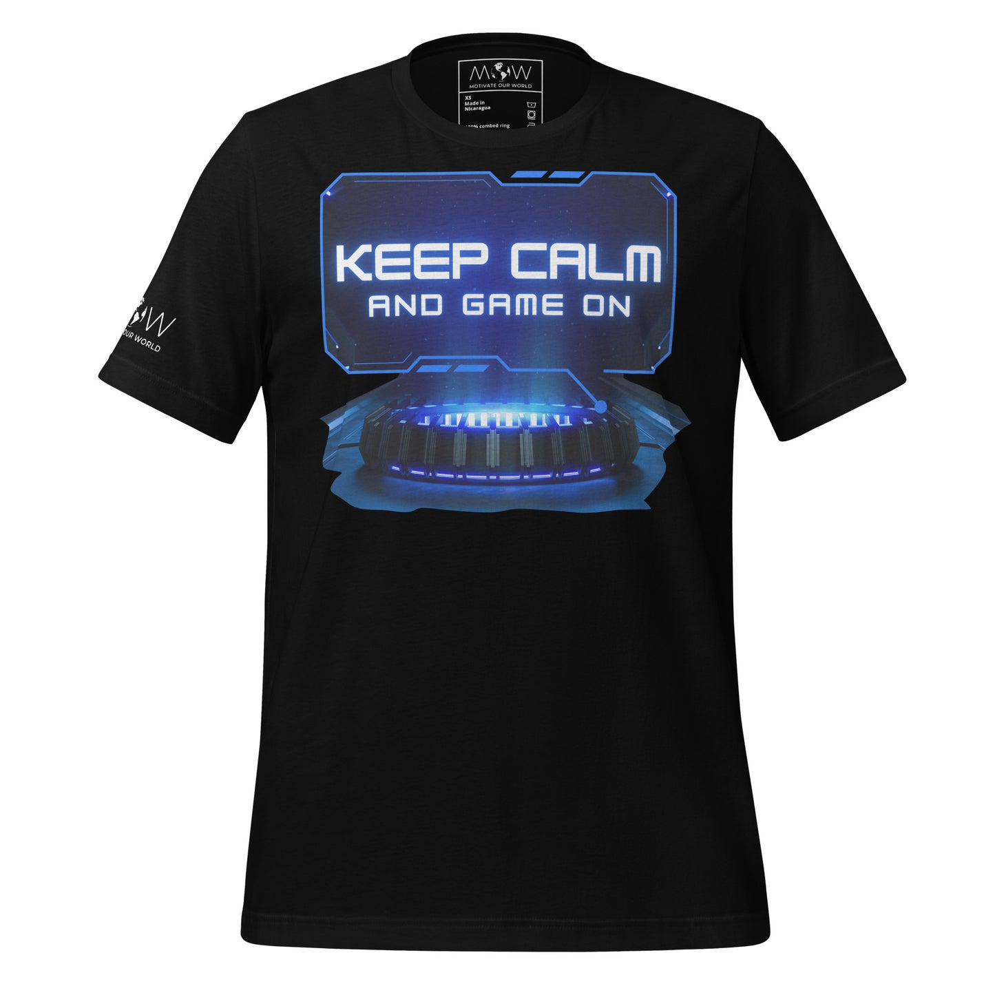 Keep Calm and Game On Black Motivational Men's T-Shirt