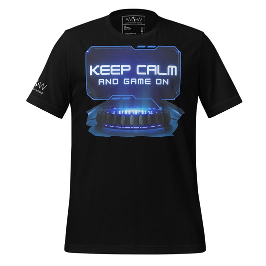 Keep Calm and Game On Black Motivational Men's T-Shirt