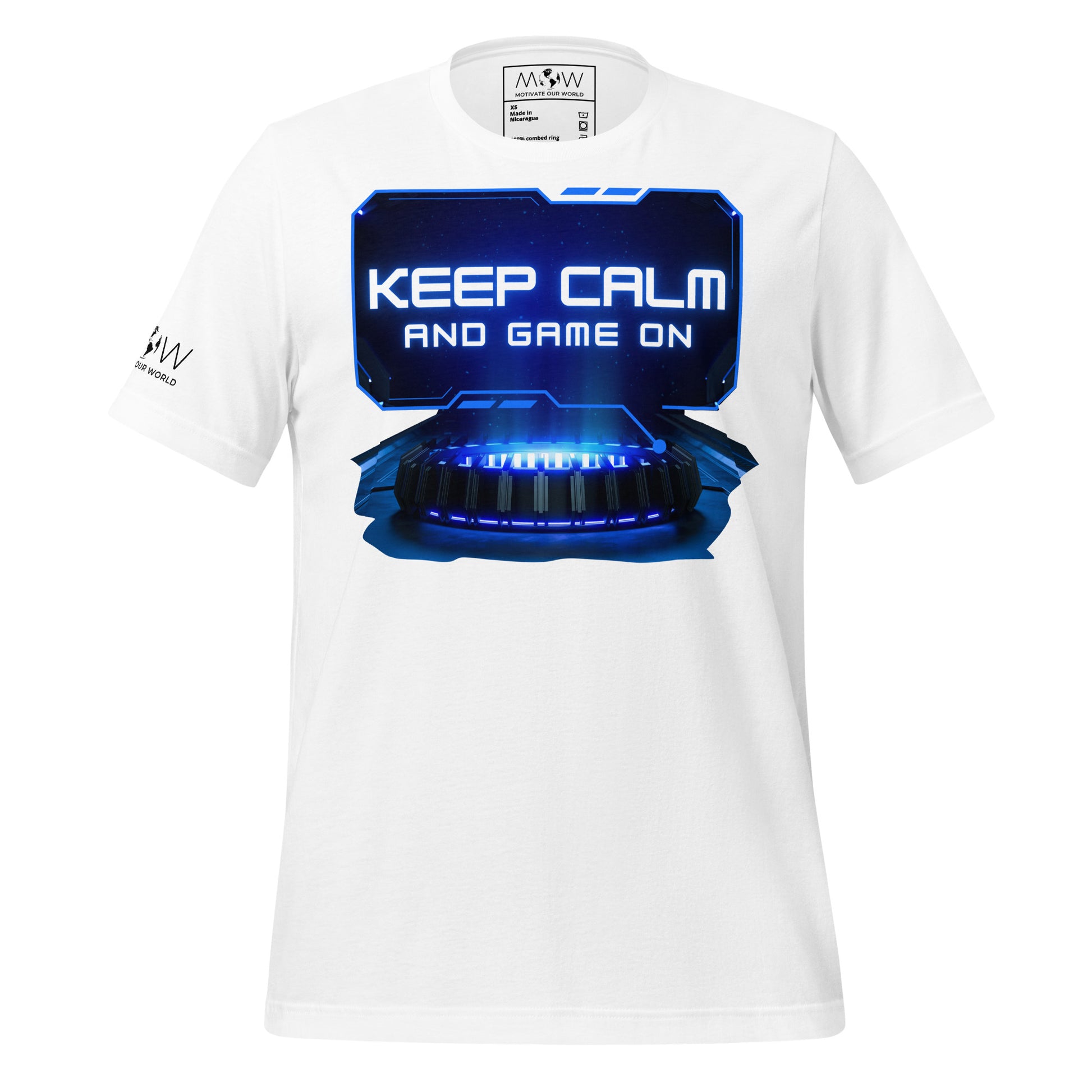Keep Calm and Game On White Motivational Men's T-Shirt