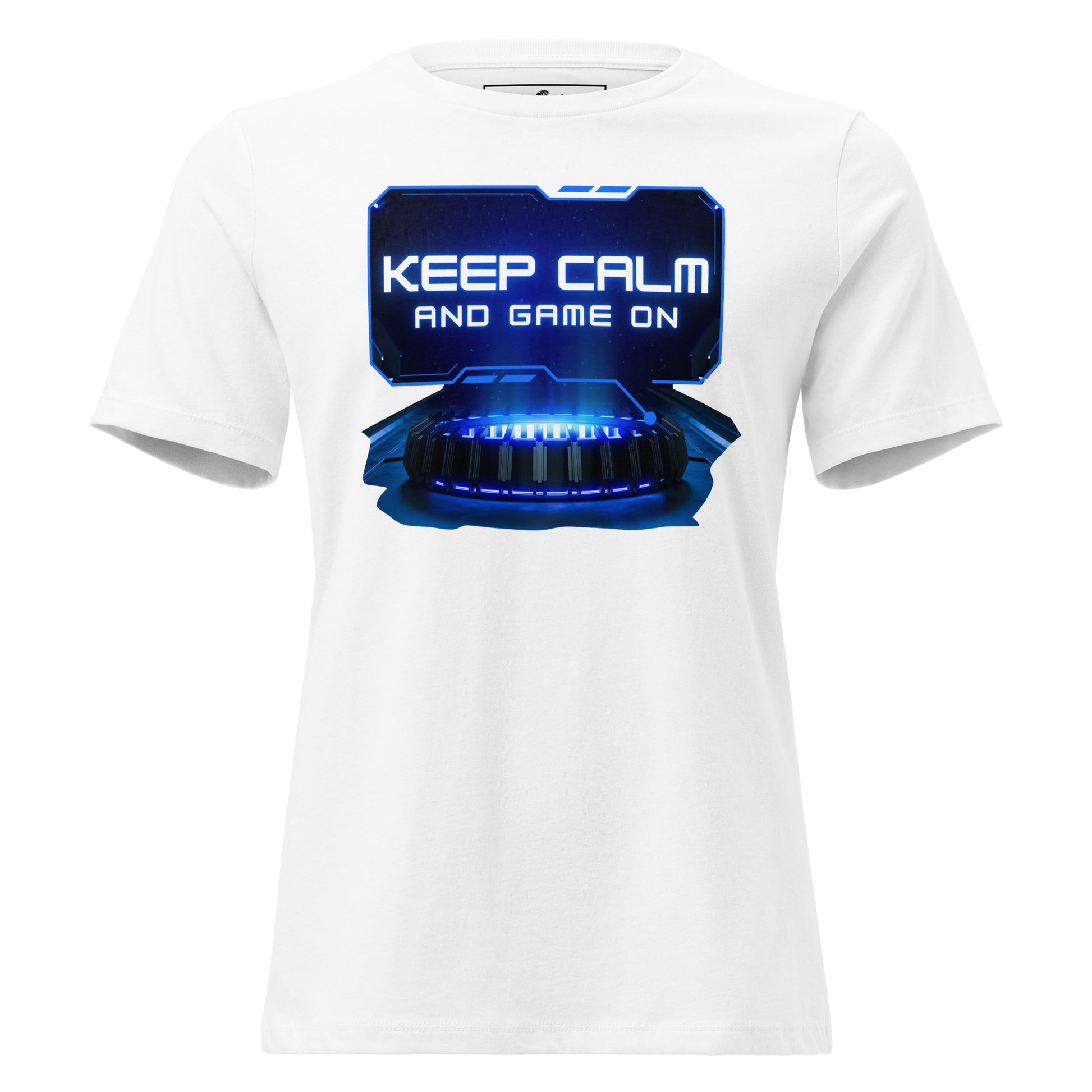 Keep Calm and Game On White Motivational Women’s T-Shirt
