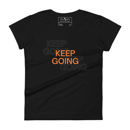 "Keep Going III" Women's Motivational Black T-Shirt
