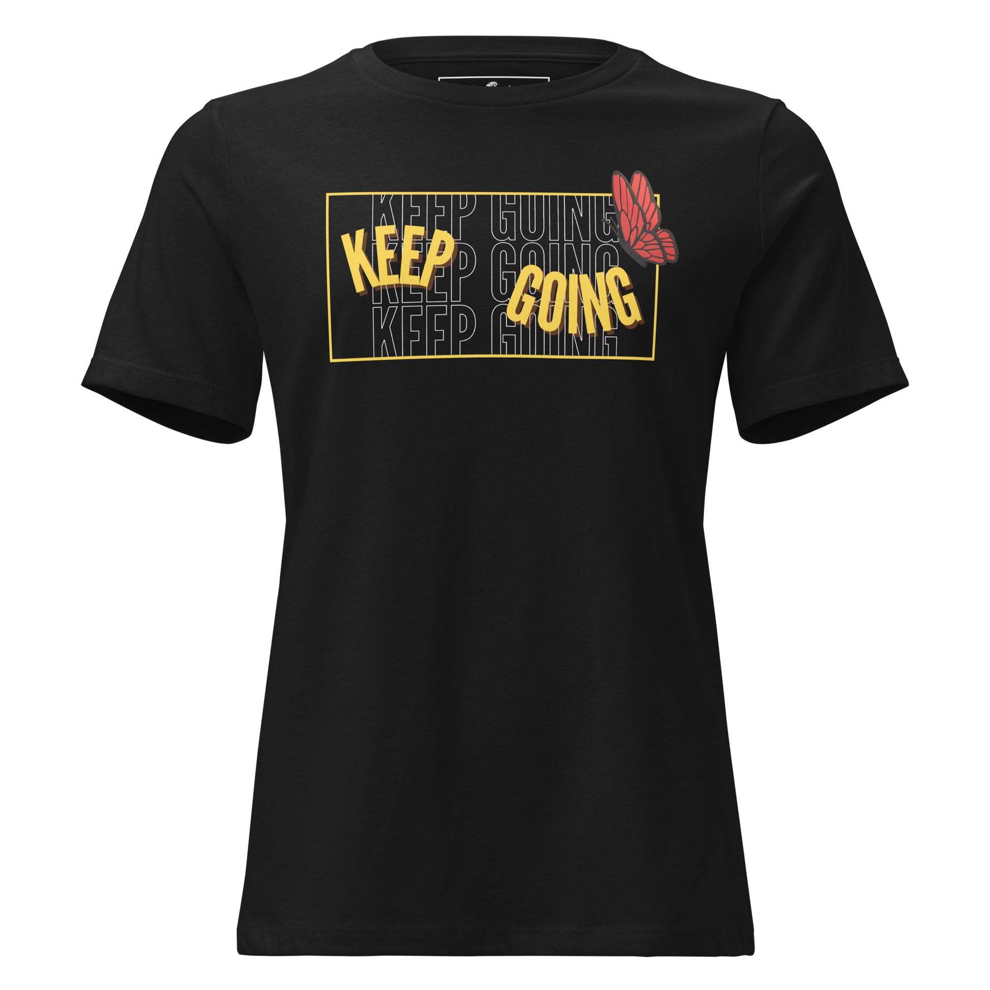 Keep Going V  Black Motivational Women’s T-Shirt